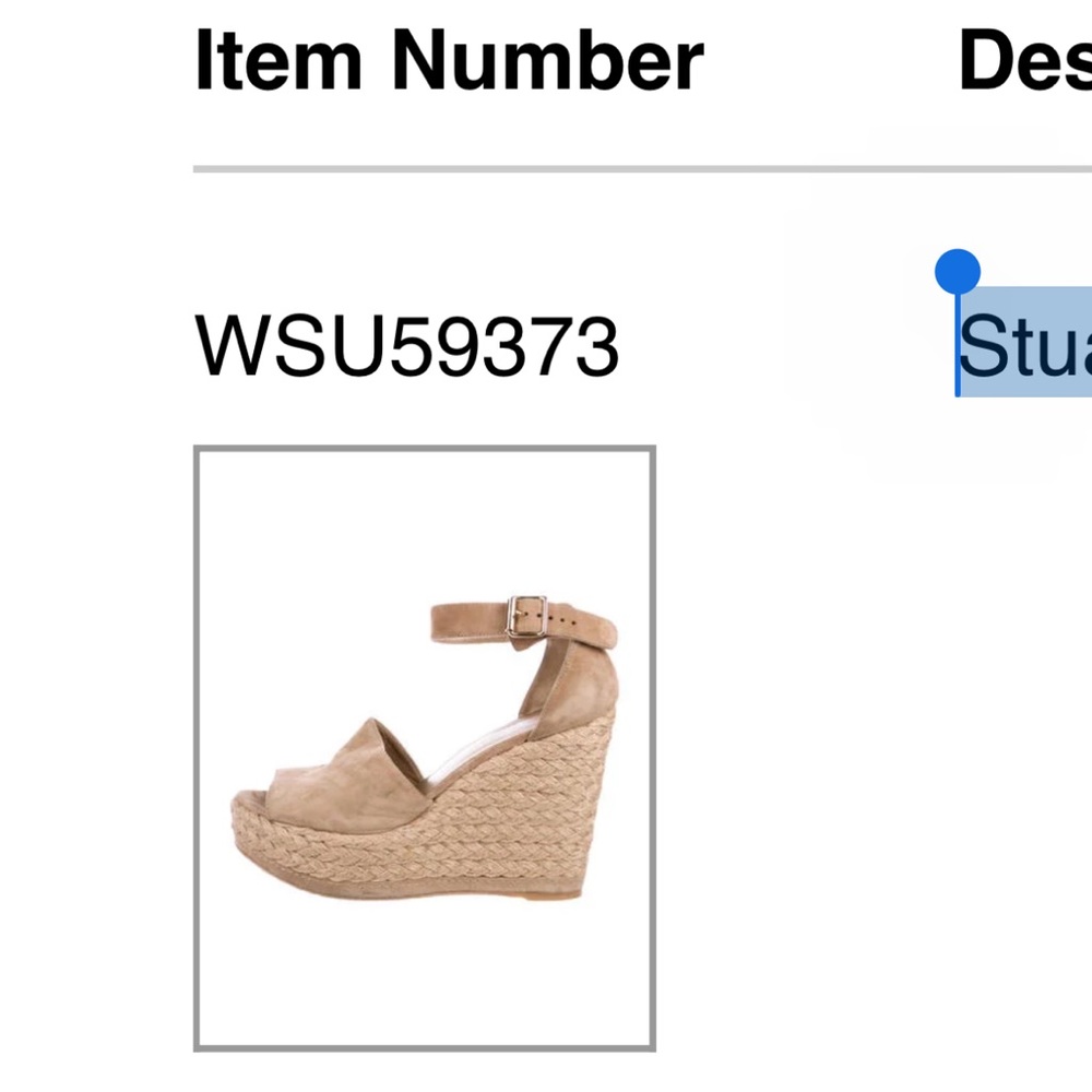 Stuart Weitzman Suede Wedge Sandal size 40 - Picture 4 of 9